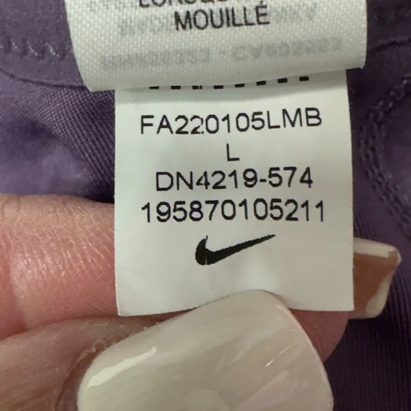 3149 | Nike Dri-FIT Shape High Support Padded Zip Front Sports Bra Purple Large - Image 10
