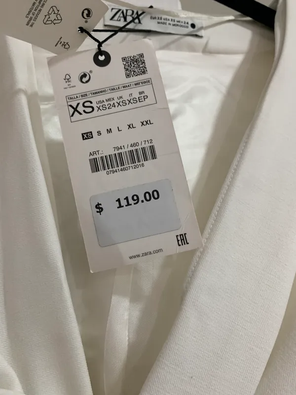 Zara Nwt White Mini Dress Sz Xs - Image 4