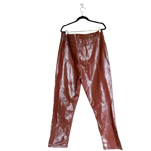 NWT A & F The 90’s Straight Ultra High Rise Patent Leather 90s Straight Leg - Image 11