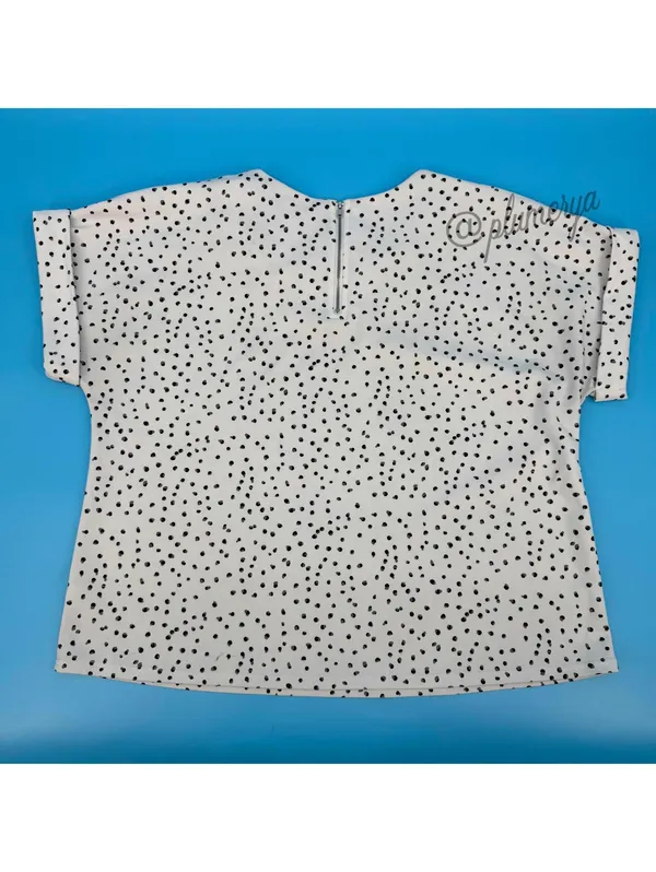 Melloday Women's Polka Dot Short Sleeve Blouse Casual Summer Feminine Size XL - Image 2