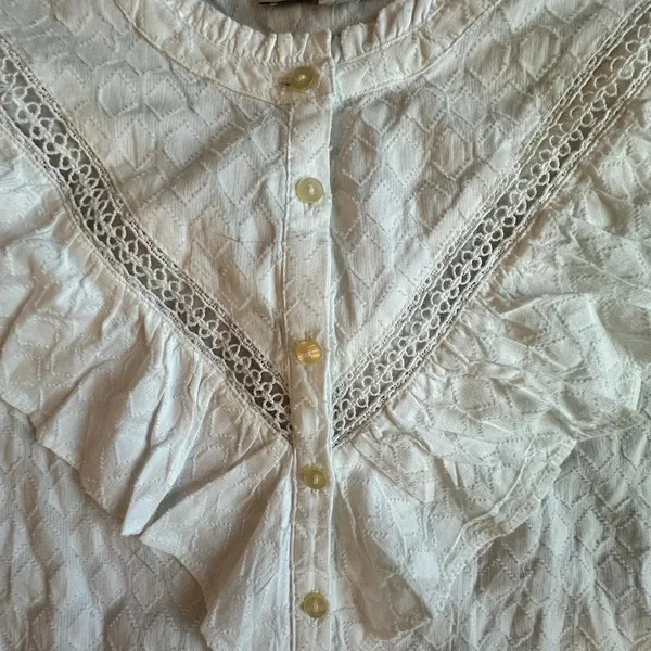 Loft Victorian Revival Ruffle Jacquard Top NWT L Castlecore Whimsigoth Romantic - Image 8