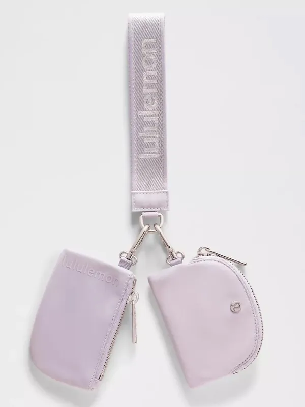 NWT Lululemon Dual Pouch Wristlet Metallic Wordmark - Faint Lavender - Image 2