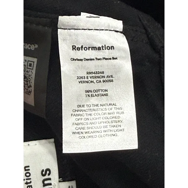 Reformation Chrissy Denim Crop Top Black Women’s Size 8 Button Front Tank NWT - Image 11