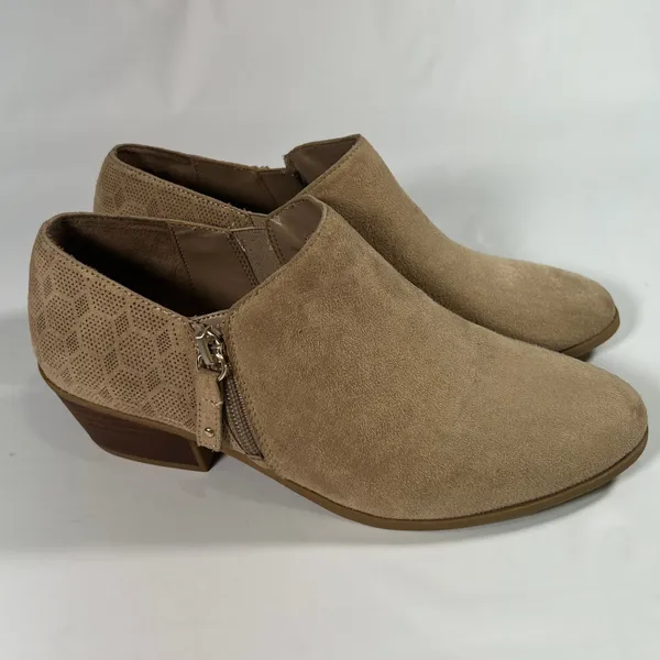 Dr. Scholl's Brief Women's‎ Ankle Booties 8M Taupe Suede Side Zip Memory Foam - Image 2