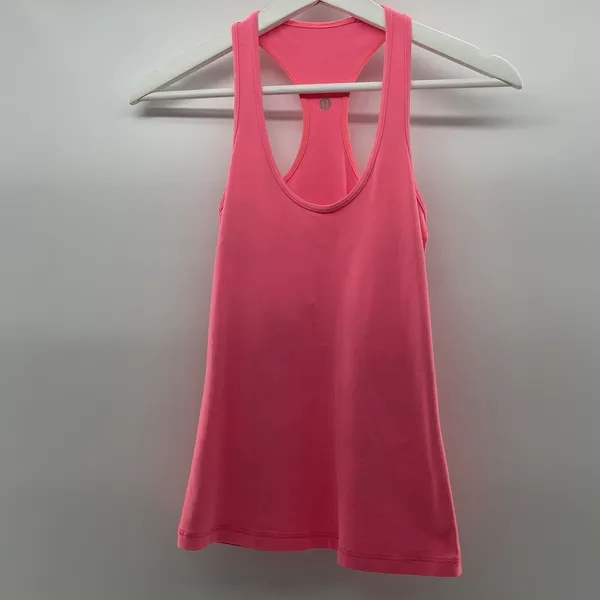 Lululemon‎ Size 2 Cool Racerback Tank Top Pink Flash Light Tone Reversible Luon - Image 4