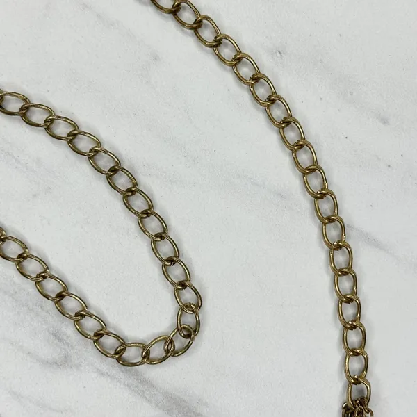 Blue Purple Rhinestone Studded Gold Tone Circle Chain Belt S/M Small Medium ✨ - Image 5