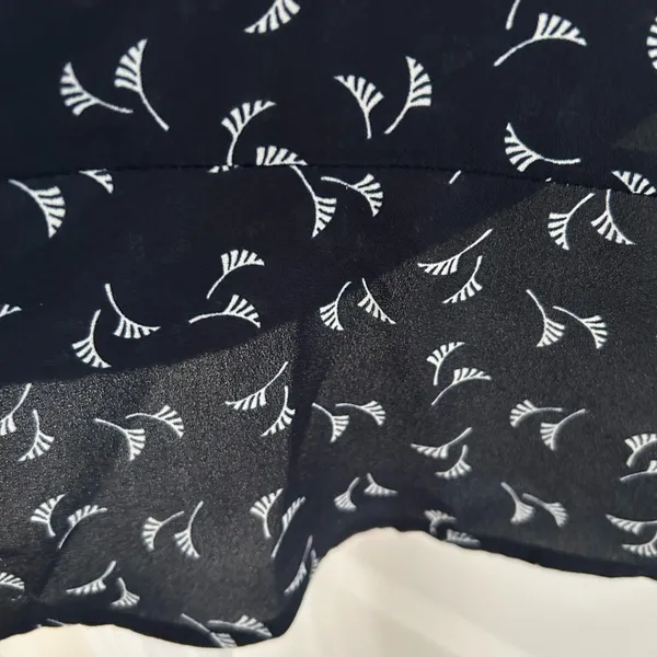 Loft Leaf Print Blouse Navy White Size S - Image 6