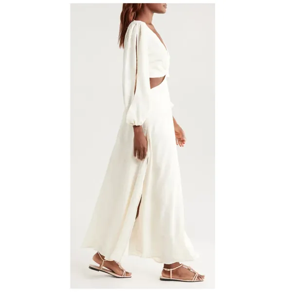 NEW BOAMAR Bianca Balloon Sleeve Cutout Cover-Up Maxi Dress Size XL - Image 6