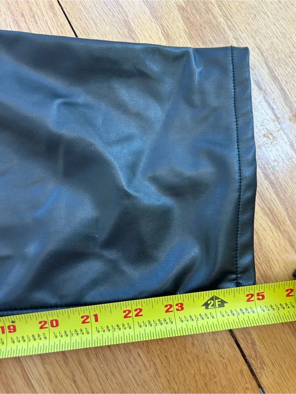 Abercrombie Curve Love Vegan Leather Ankle‎ Straight Pants Black 10/30 Regular - Image 8