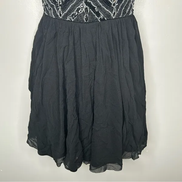 ASOS Black Strapless Embellished Party Dress Size 2 - Image 4
