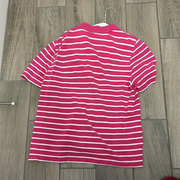 White stag pink and white stripes polo - Image 4