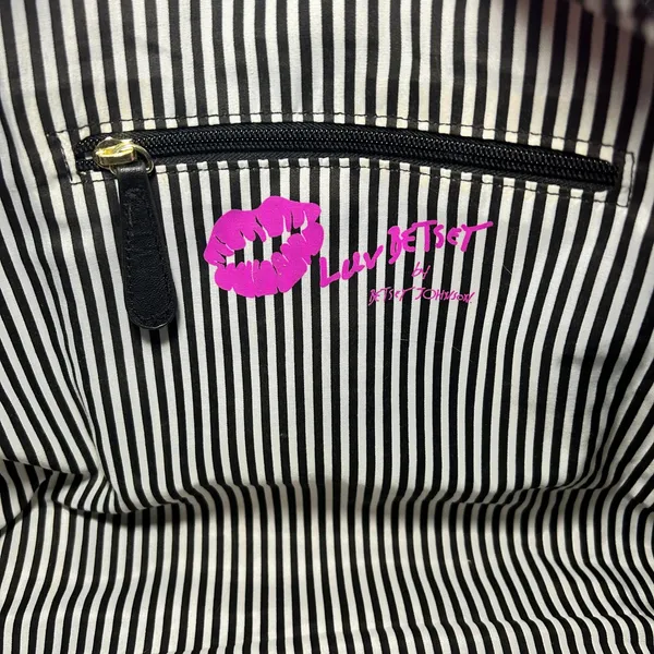 Betsey‎ Johnson Pink French Bulldog Polka Dot Quilted Duffel Bag Weekend Travel - Image 12