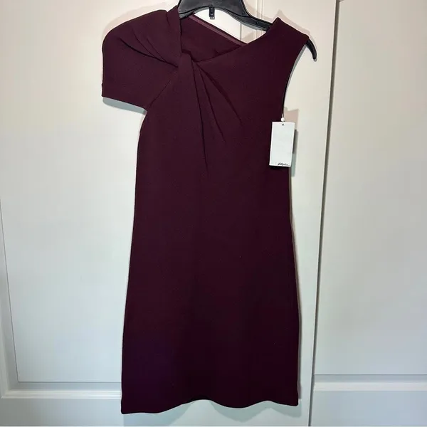 3.1 PHILLIP LIM Virgin Wool Mini Dress Burgundy Twist‎ Sleeve Business Size: 4 - Image 3