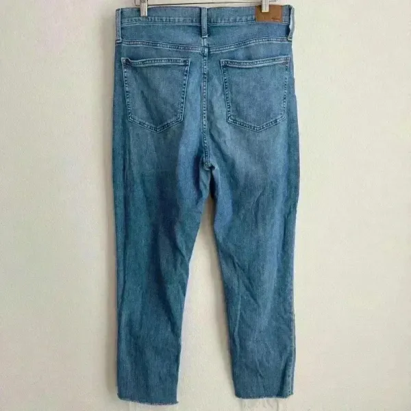 Madewell‎ The Perfect Vintage High Rise Distressed Raw Hem Jeans Women's Size 31 - Image 2