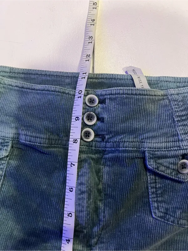Pilcro and the Letterpress Green Corduroy High Rise Trouser Bootcut Pants Sz 28 - Image 7