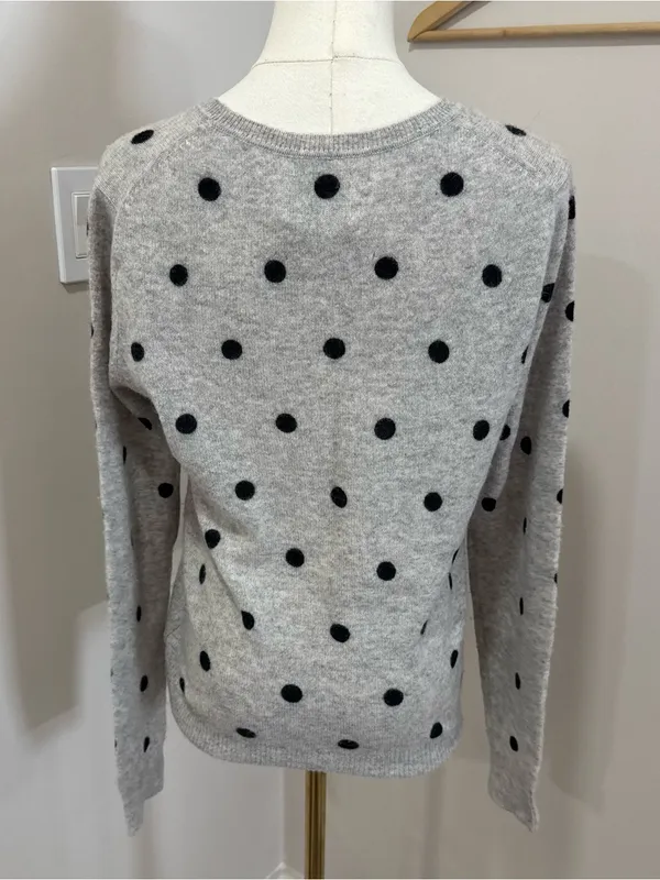 Cynthia Rowley 100%‎ cashmere polka dot sweater M - Image 3
