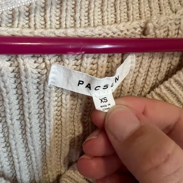Pacsun‎ xs cropped beige sweater - Image 5
