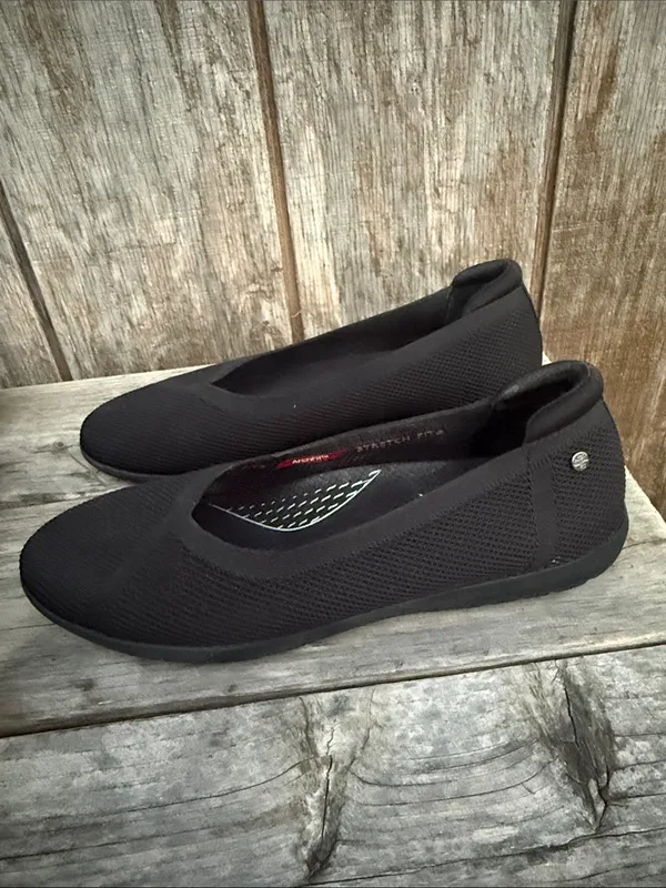 Skechers Women's Arch Fit Cleo Black Sport Slip-On Skimmer Flats Lightweight 9.5 - Image 2