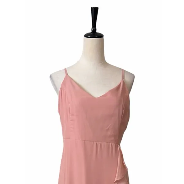 Birdy Grey Theresa Chiffon Gown Size L Ruffle Bridesmaid Dress Dusty Rose NWT - Image 9