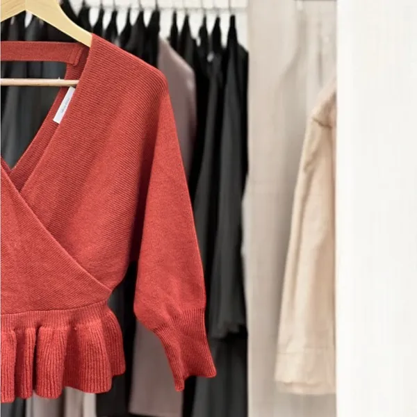 Idem ditto Rust Batwing Peplum Sweater - Image 6
