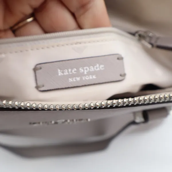 Kate Spade Satchel Womens Medium Larchmont Avenue Dome Gray Leather Crossbody - Image 8