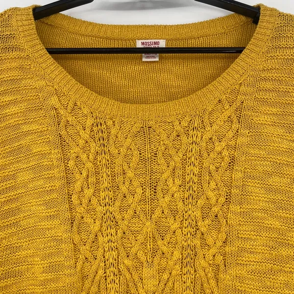 Mossimo Cable Knit Womens Sweater Sz XXL Mustard Boho Rustic Cottage Lagenlook - Image 3