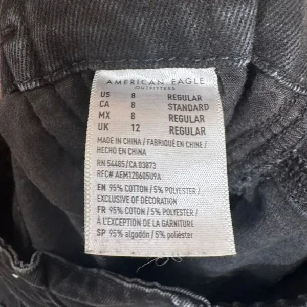American Eagle Black High Waist Paper Bag Mom Jeans Size 8 - Image 5