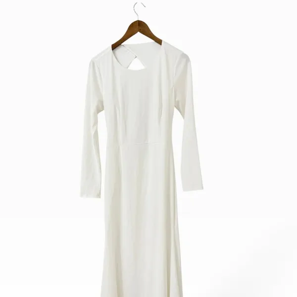 Lulus Eloquent Endearment White Long Sleeve Backless Maxi Dress size L - Image 5
