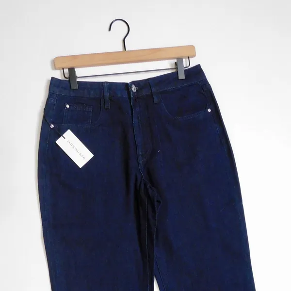 NWT!! WEWOREWHAT Low Rise Dad Jeans Dark Wash Blue Raw Hems Denim Casual Size 27 - Image 3