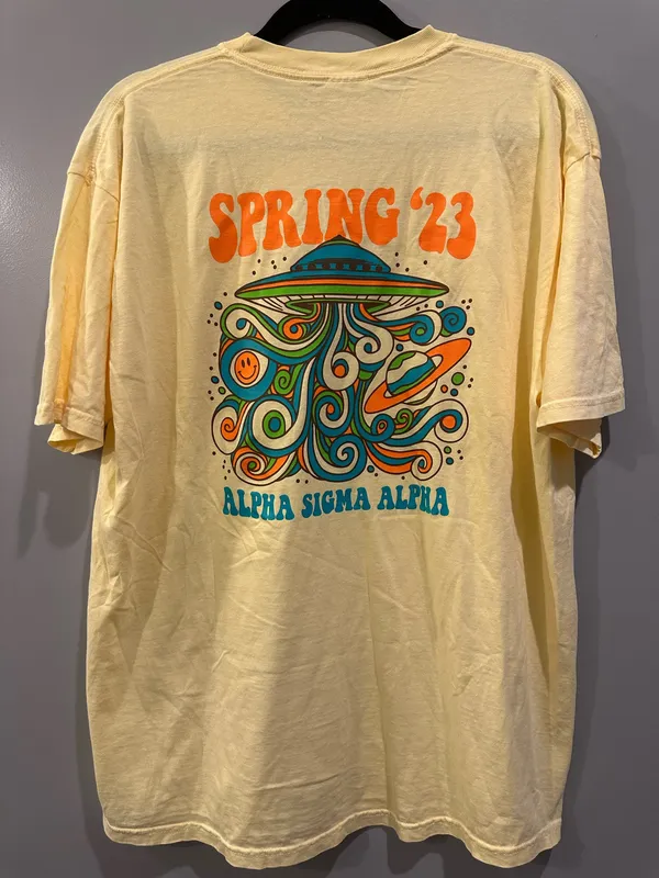 Comfort Colors Alpha Sigma Alpha Spring 2023 Pocket Tee - Image 2