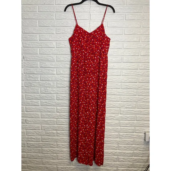 Madewell ruched wide leg jumpsuit in prairie posies women's 14 business casual‎ - Image 4