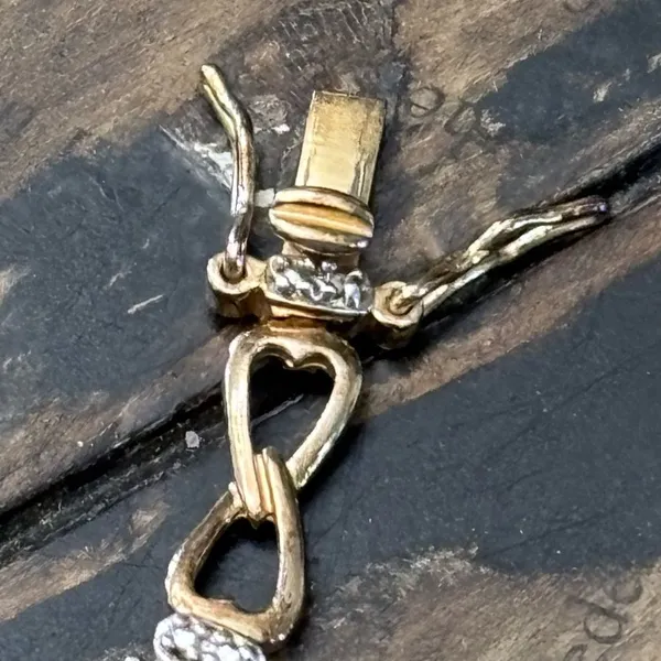 Sterling Silver Mystic GPTopaz Tennis Bracelet 925 Gold Vermeil Heart Link 8.85g - Image 8