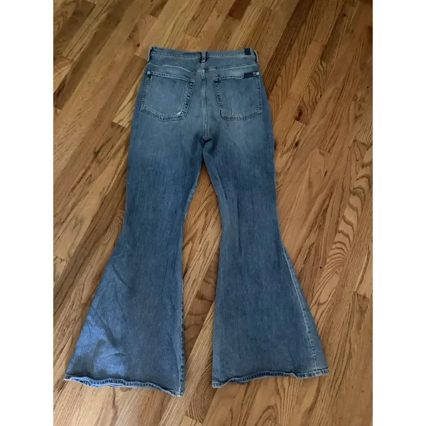 7 For All Mankind Megaflare Super High Rise Denim Size‎ 32 Festival Bell Bottoms - Image 8