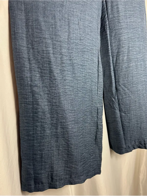 Women's Navy Blue Asymmetric Draped blouse with palazzo pant -2 piece set NWOT - Image 15