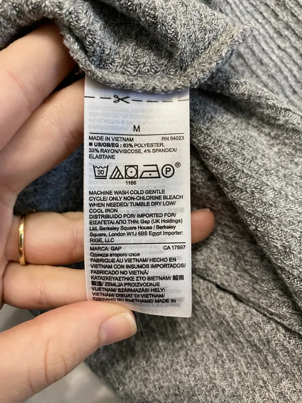 H&M Grey Ribbed Mini Sweater Dress - Image 8