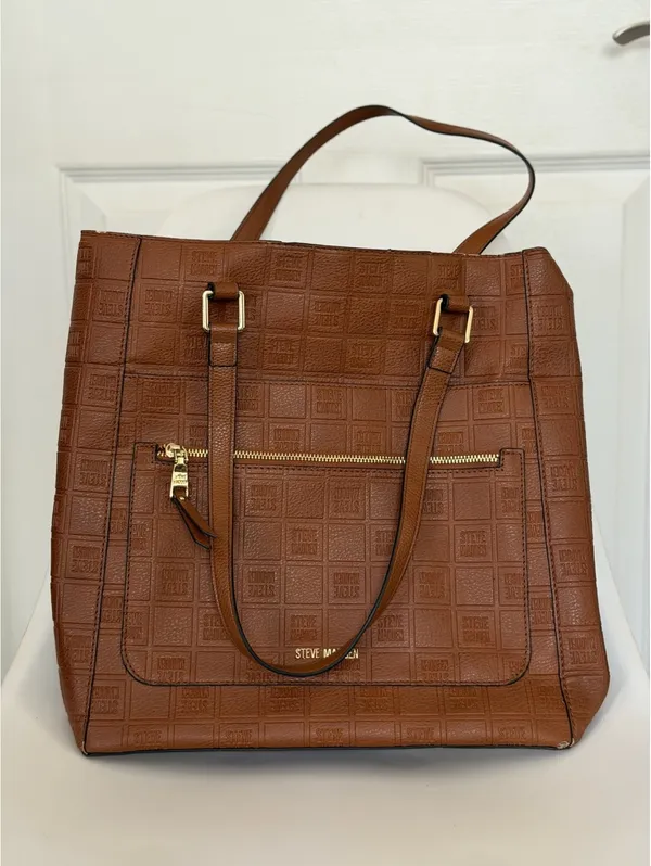Steve Madden brown tote bag with pouch - Image 3