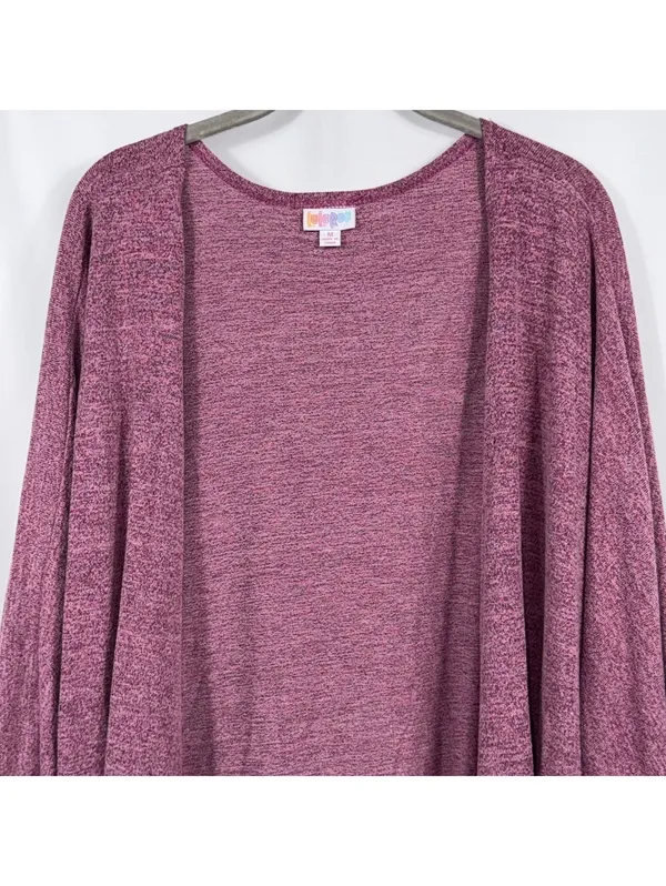 LuLaRoe Monroe M Burgundy Open Front Cardigan - Image 2