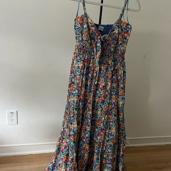 Floral Maxi Dress Blue - Image 4