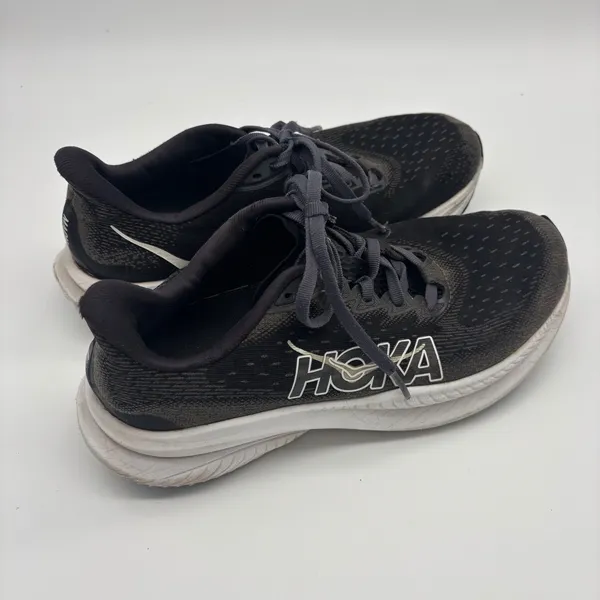 Hoka Mach 6 Womens Running Shoes Black White Size 8B - Image 5