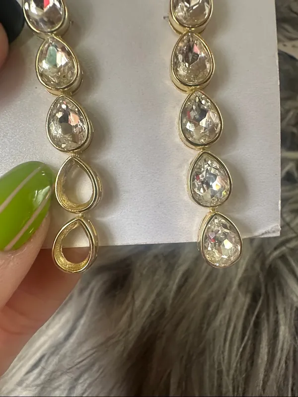NWT BAUBLEBAR Diana Crystal Drop Earrings $48MSRP Flawed - Image 4
