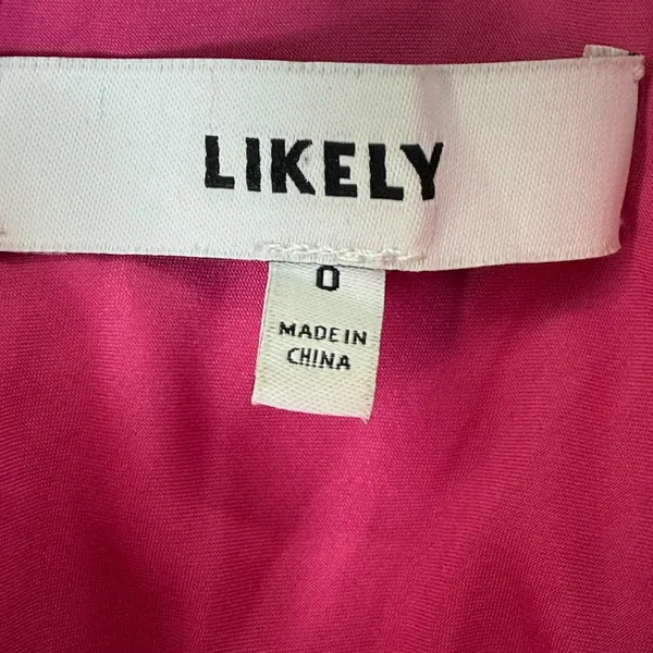 LIKELY Hot Pink Sequin Mini Dress Womens Size 0 Fuchsia Spaghetti Strap Sparkly‎ - Image 2