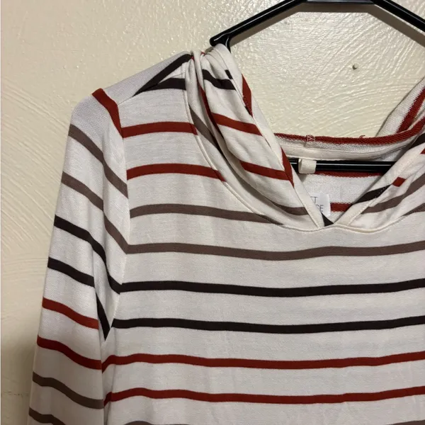 Market & Spruce Striped Hoodie Pullover Rayon Stretch Size - Image 6