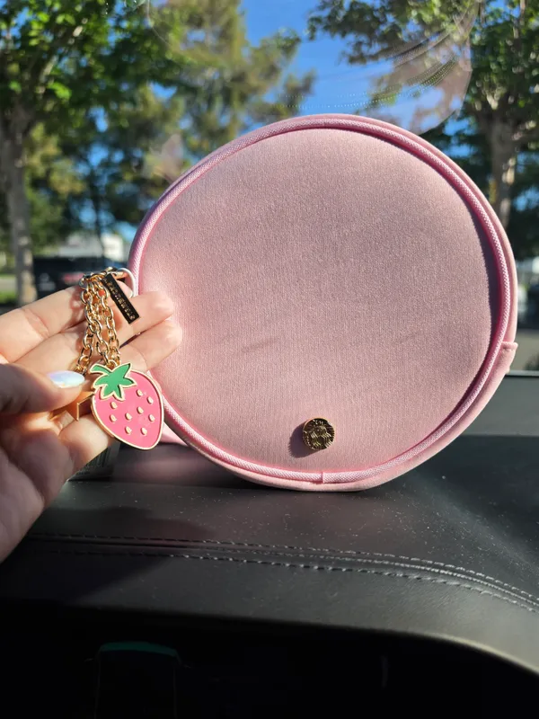 Starbucks Pink Round Cross Body Bum Bag Pouch with Strawberry Charm NwT Summer - Image 2