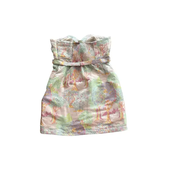 Anthropologie Maeve Strapless Bow Mini Dress Pastel Cutout‎ Tree Floral NWT 10 - Image 11