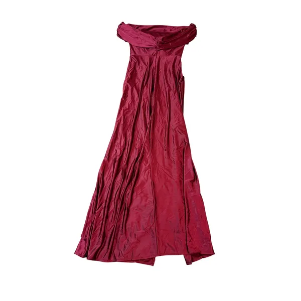 NWOT OYS Medium Maroon Red Elegant Off Shoulder High Split Bodycon Maxi‎ Dress - Image 8