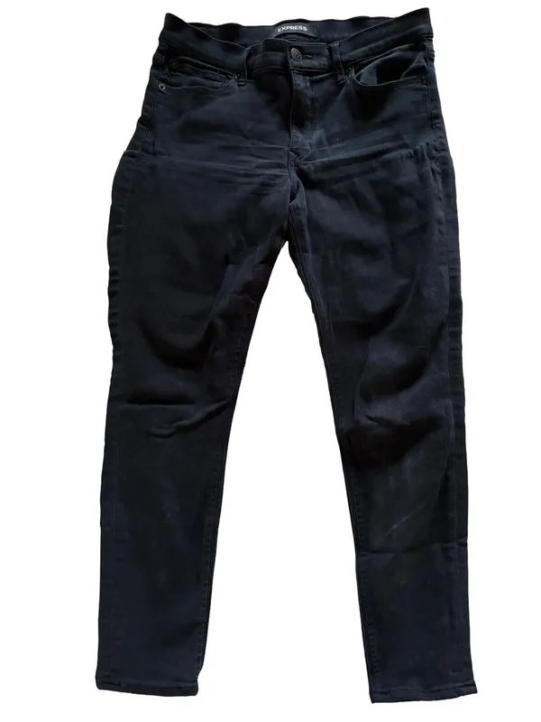 Express Stretch Mid Rise Leggings Size 10S Black - Image 6