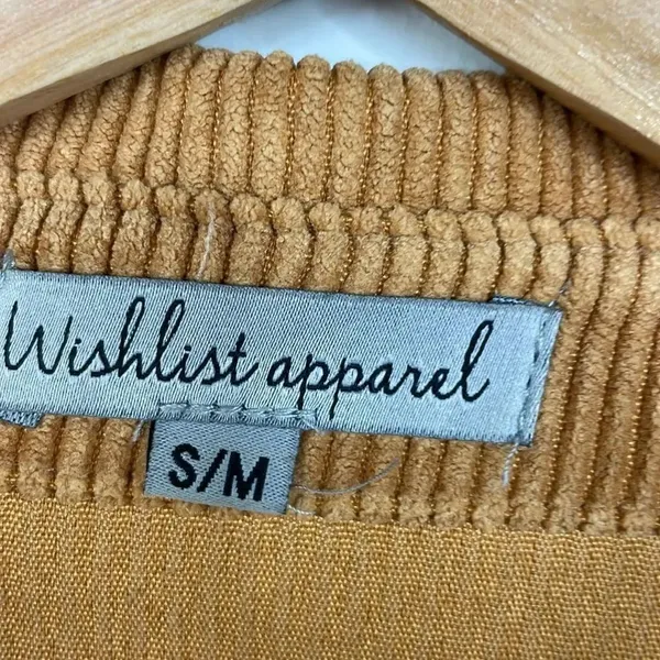 Wishlist Apparel Corduroy Mustard Color Schaket with Doleman sleeves S/Medium - Image 8