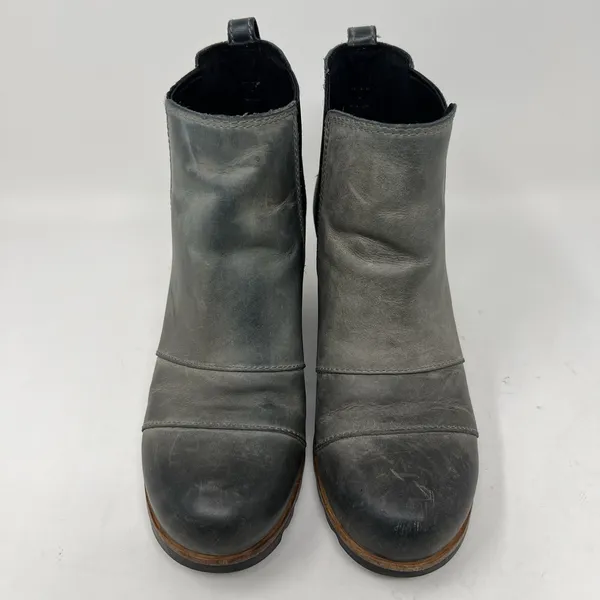 Sorel Boots Women's 6.5 Lea‎ Wedge Waterproof Leather Gray Chelsea Ankle Booties - Image 5