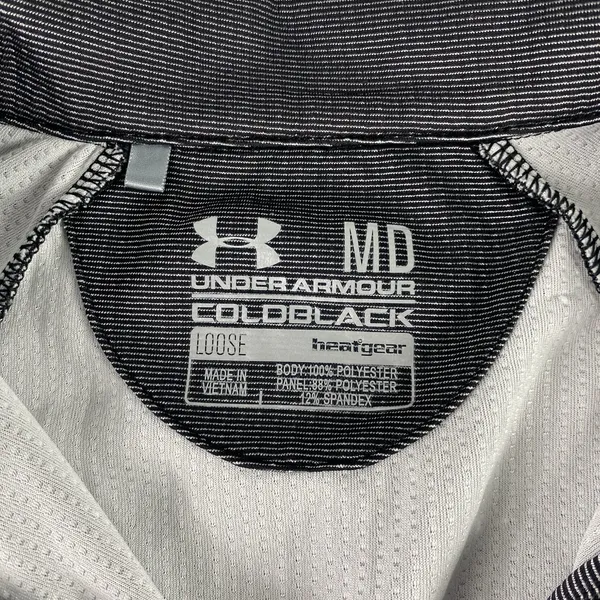 Under Armour Jacket Womens Medium Loose Gray 1/4 Zip‎ ColdBlack HeatGear Stretch - Image 3