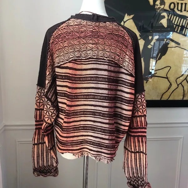 NWOT Free People Sample Sweater Fringe Crop S - Image 6
